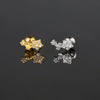 Women's Stainless Steel And Copper Geometric Flower Star Moon Twist Ball Piercing Earrings With Electroplating Treatment