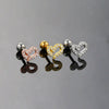 Women's Stainless Steel And Copper Geometric Flower Star Moon Twist Ball Piercing Earrings With Electroplating Treatment