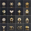 Women's Stainless Steel And Copper Geometric Flower Star Moon Twist Ball Piercing Earrings With Electroplating Treatment