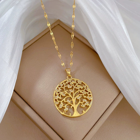 Women's Stainless Steel And Copper Geometric Ring And Clavicle Chain With Electroplating Minimalist Style