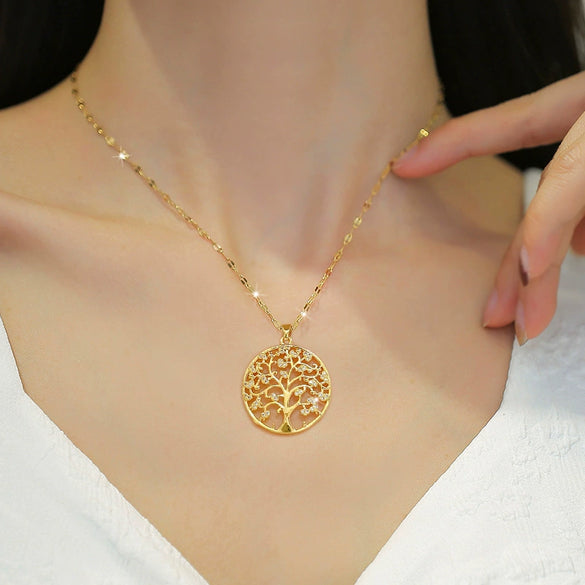 Women's Stainless Steel And Copper Geometric Ring And Clavicle Chain With Electroplating Minimalist Style