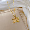 Women's Stainless Steel And Copper Necklace With Geometric Pattern And Electroplating Colorful Butterfly Design