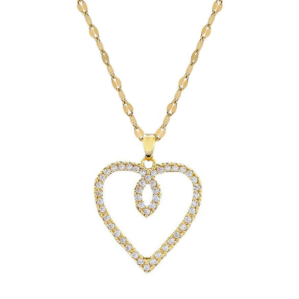 Women's Stainless Steel And Copper Necklace With Geometric Pattern And Electroplating Treatment
