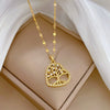 Women's Stainless Steel And Copper Necklace With Geometric Pattern And Electroplating Treatment