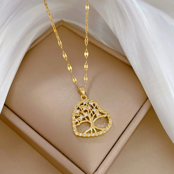 Women's Stainless Steel And Copper Necklace With Geometric Pattern And Electroplating Treatment
