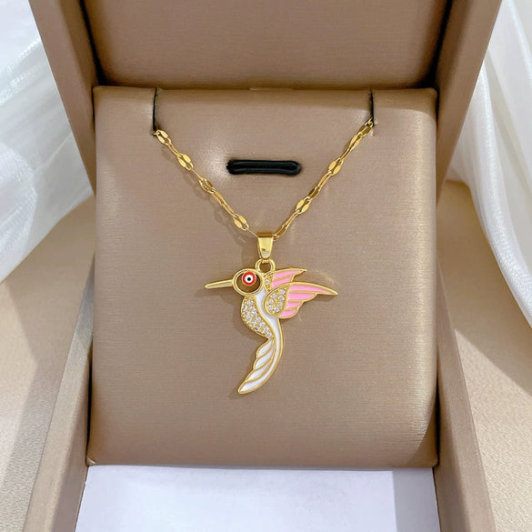 Women's Stainless Steel And Copper Necklace With Geometric Pattern And Electroplating Treatment