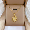 Women's Stainless Steel And Copper Necklace With Geometric Pattern And Electroplating Treatment