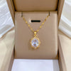 Women's Stainless Steel And Copper Necklace With Geometric Pattern And Electroplating Treatment