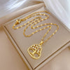 Women's Stainless Steel And Copper Necklace With Geometric Pattern And Electroplating Treatment