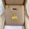 Women's Stainless Steel And Copper Necklace With Geometric Pattern And Electroplating Treatment