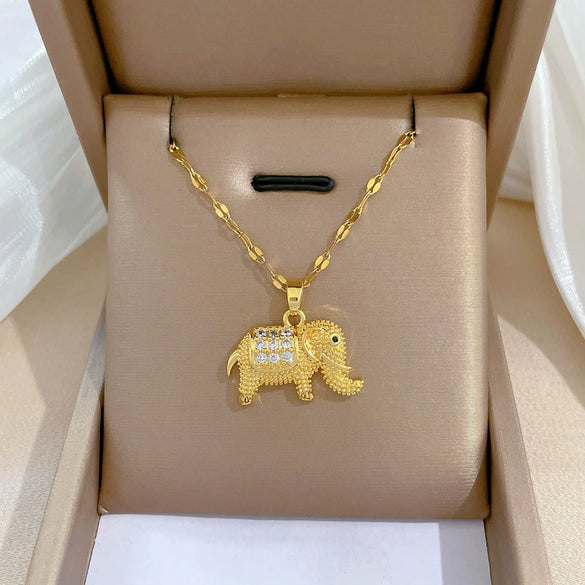 Women's Stainless Steel And Copper Necklace With Geometric Pattern And Electroplating Treatment