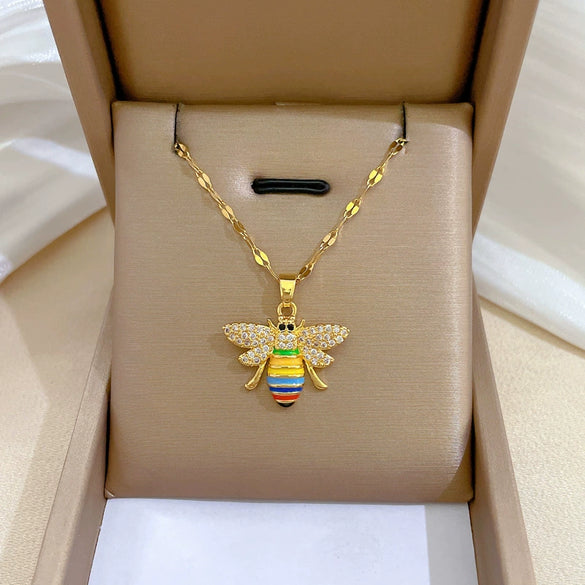 Women's Stainless Steel And Copper Necklace With Geometric Pattern And Electroplating Treatment