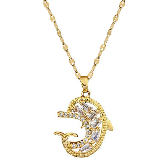 Women's Stainless Steel And Copper Necklace With Geometric Pattern And Electroplating Treatment