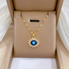 Women's Stainless Steel And Copper Necklace With Geometric Pattern And Electroplating Treatment