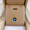 Women's Stainless Steel And Copper Necklace With Geometric Pattern And Electroplating Treatment