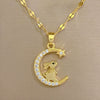 Women's Stainless Steel And Copper Necklace With Geometric Pattern And Electroplating Treatment