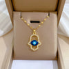 Women's Stainless Steel And Copper Necklace With Geometric Pattern And Electroplating Treatment