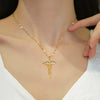 Women's Stainless Steel And Copper Necklace With Rotating Dragonfly Pendant Geometric Style Electroplating