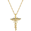 Women's Stainless Steel And Copper Necklace With Rotating Dragonfly Pendant Geometric Style Electroplating