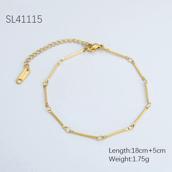 Women's Stainless Steel And 18K Electroplated Wave Pattern Jewelry Bracelet