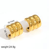 Women's Stainless Steel And 18K Gold Cshaped Geometric Electroplated Earrings