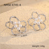 Women's Stainless Steel And 18K Gold Electroplated Hollow Flower Pearl Inlaid Earrings