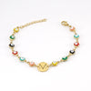 Women's Stainless Steel And 18K Gold Plated Letter Evil Eye Dripping Oil Bracelet