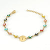 Women's Stainless Steel And 18K Gold Plated Letter Evil Eye Dripping Oil Bracelet