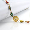 Women's Stainless Steel And 18K Gold Plated Letter Evil Eye Dripping Oil Bracelet