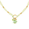 Women's Stainless Steel And Liuli Jewelry With Flower And Geometric Pattern Electroplated Woven Rope Gradient Star Bracelet And Necklace