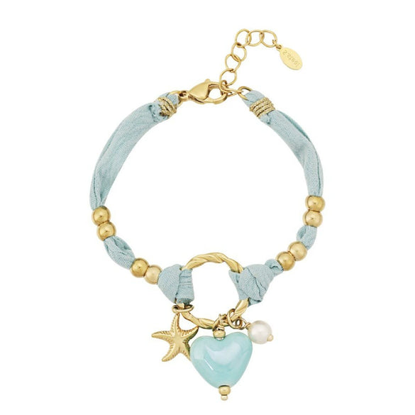 Women's Stainless Steel And Liuli Jewelry With Flower And Geometric Pattern Electroplated Woven Rope Gradient Star Bracelet And Necklace