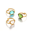 Women's Stainless Steel And Resin Geometric Oval Ring With Electroplating