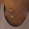 Women's Stainless Steel And Titanium Steel Animal Zodiac Light Luxury Bow Chocker Necklace With Electroplating