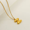 Women's 316L Stainless Steel And 316L Stainless Steel Chubby Bubble Letter Pendant Necklace With Electroplating