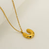 Women's 316L Stainless Steel And 316L Stainless Steel Chubby Bubble Letter Pendant Necklace With Electroplating