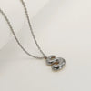 Women's 316L Stainless Steel And 316L Stainless Steel Chubby Bubble Letter Pendant Necklace With Electroplating