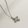 Women's 316L Stainless Steel And 316L Stainless Steel Chubby Bubble Letter Pendant Necklace With Electroplating