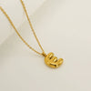 Women's 316L Stainless Steel And 316L Stainless Steel Chubby Bubble Letter Pendant Necklace With Electroplating