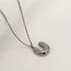 Women's 316L Stainless Steel And 316L Stainless Steel Chubby Bubble Letter Pendant Necklace With Electroplating