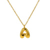 Women's 316L Stainless Steel And 316L Stainless Steel Chubby Bubble Letter Pendant Necklace With Electroplating