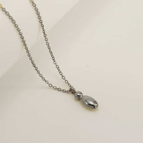 Women's 316L Stainless Steel And 316L Stainless Steel Chubby Bubble Letter Pendant Necklace With Electroplating