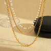Women's Stainless Steel And Titanium Steel Cross Chain Necklace With Geometric Pattern And Electroplating