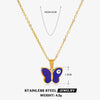Women's Stainless Steel And Titanium Steel Devil's Eye Butterfly Necklace With Oil Dripping Design And Electroplating Process