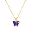 Women's Stainless Steel And Titanium Steel Devil's Eye Butterfly Necklace With Oil Dripping Design And Electroplating Process