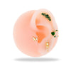 Women's Stainless Steel And Titanium Steel Ear Studs With Color Zircon Flower Planet Moon Design And Geometric Pattern Electroplated