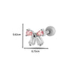 Women's Stainless Steel And Titanium Steel Ear Studs With Color Zircon Flower Planet Moon Design And Geometric Pattern Electroplated