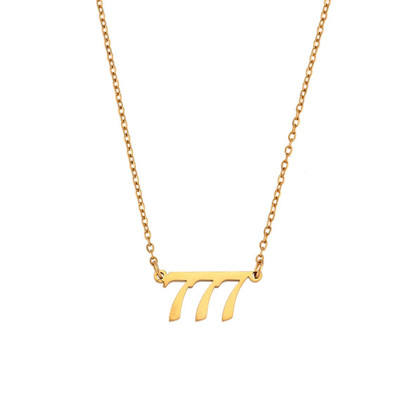 Women's Stainless Steel And Titanium Steel Fashion Jewelry Geometric Cutting Pendant Necklace With Numbers