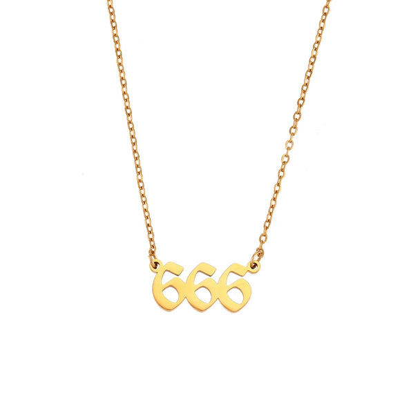Women's Stainless Steel And Titanium Steel Fashion Jewelry Geometric Cutting Pendant Necklace With Numbers