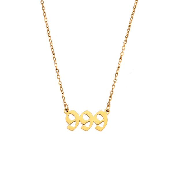 Women's Stainless Steel And Titanium Steel Fashion Jewelry Geometric Cutting Pendant Necklace With Numbers