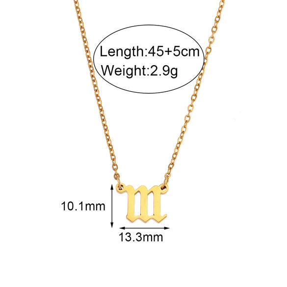 Women's Stainless Steel And Titanium Steel Fashion Jewelry Geometric Cutting Pendant Necklace With Numbers